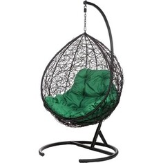 Подвесное кресло BiGarden Tropica black, зеленая подушка