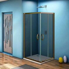 Душевой уголок Good Door Jazz CR 80x80 с поддоном, тонированный, бронза