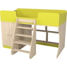 Кровать чердак со шкафом Капризун Капризун 9 (Р441-лайм)