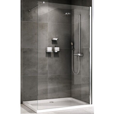 Душевой уголок Abber Immer Offen 100х90 с поддоном, прозрачный, хром (AG61100, ST12B)