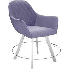Стул поворотный Dikline 240 Z23 лаванда ножки белые