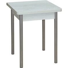 Стол обеденный Катрин Эко 60х60 бетон пайн белый, опора №2 круглая серебристый металлик Katrin