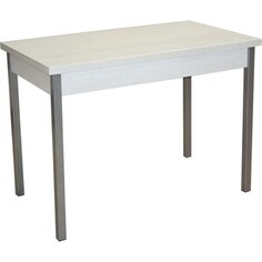 Стол обеденный раздвижной Катрин Бродвей бетон пайн белый/опора квадро серебристый металлик (KT19633) Katrin