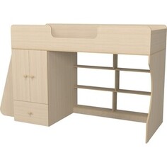 Кровать чердак со шкафом Капризун Капризун 11 (Р445-дуб млечный)