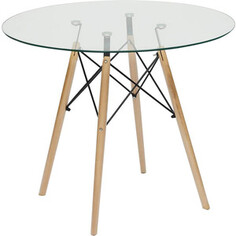 TetChair Стол CINDY GLASS (mod.80GLASS) металл/стекло, D80x75 см, прозрачный