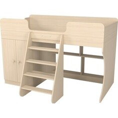 Кровать чердак со шкафом Капризун Капризун 10 (Р441-дуб млечный)