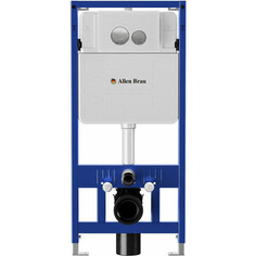 Инсталляция для унитаза Allen Brau Pneumatic с клавишей Priority белый глянец (9.11100.20, 9.20005.20)