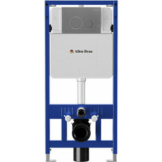 Инсталляция для унитаза Allen Brau Pneumatic с клавишей Priority сатин (9.11100.20, 9.20001.MG)