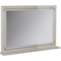 Зеркало с полкой Mixline Сальери 105х69 белое, патина золото (4640030868414)
