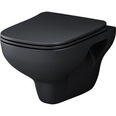 Унитаз подвесной безободковый Am.Pm X-Joy S с сиденьем микролифт, черный матовый (C85A1700MBSC) Am.Pm.