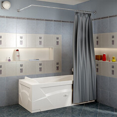 Карниз для ванны Radomir Г-образный для шторы на прямоугольную ванну 150x75 (1-12-2-0-0-982) Радомир