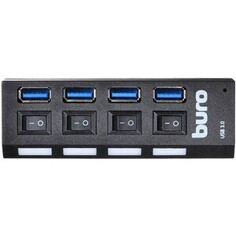 Разветвитель USB Buro BU-HUB4-U3.0-L 4порт. черный