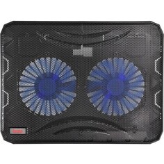 Подставка для ноутбука Buro BU-LCP156-B214 15.6 358x270x21 мм 1xUSB 2x 140 мм FAN 597 г металлическая сетка/пластик черный