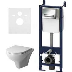 Комплект унитаза Am.Pm Gem с инсталляцией, сиденье микролифт, клавиша хром (IS30251.901700) Am.Pm.