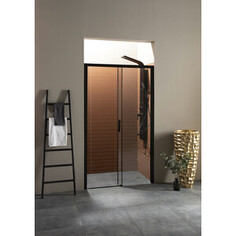 Душевая дверь Aquanet Pleasure 130х200 прозрачная, черная матовая (AE60-N-130H200U-BT)