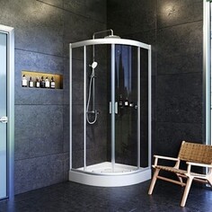 Душевой уголок Am.Pm Gem 80x80 с поддоном, прозрачный, матовое серебро Am.Pm.