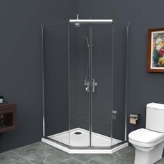 Душевой уголок BelBagno Uno 100х80 прозрачный, хром (UNO-195-PH-2-100/80-C-Cr)