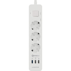 Сетевой фильтр HARPER UCH-410 White QC3.0 с USB зарядкой