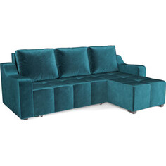 Угловой диван Mebel Ars Берн (бархат сине-зеленый STAR VELVET 43 BLACK GREEN)