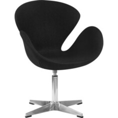 Кресло дизайнерское Dobrin SWAN LMO-69A черная ткань AF9, алюминиевое основание