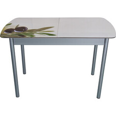 Стол раздвижной Алдио AS 59 90х60 олива (подстолье металлик) Aldio