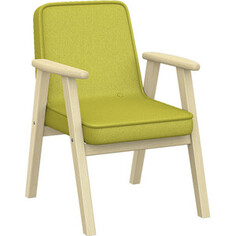 Кресло Мебелик Ретро ткань лайм, каркас лак (П0005653)