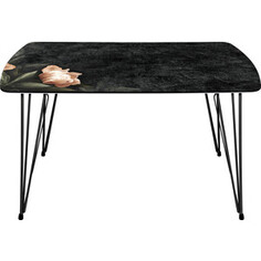 Стол прямой Алдио A05 модель 2 ножки черный глянец Aldio