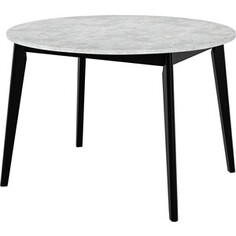 Стол круглый раздвижной Bradex Oslo 110-140x110x76 бетон лайт, черный (FR 0803)