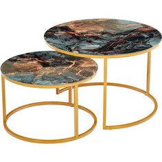 Набор кофейных столиков Bradex Tango космический с ножками матовое золото (RF 0350)