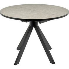 Стол Bradex Rudolf круглый раскладной 100-130x100x75 см, Бетон слюда, чёрный (RF 0302)
