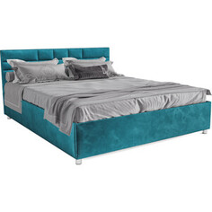 Кровать Mebel Ars Нью-Йорк 160 см (бархат сине-зеленый STAR VELVET 43 BLACK GREEN)