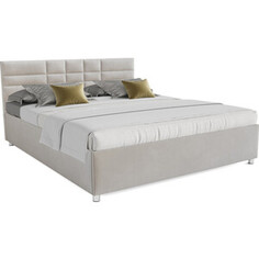 Кровать Mebel Ars Нью-Йорк 160 см (бархат бежевый / STAR VELVET 6 BEIGE)