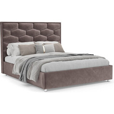 Кровать Mebel Ars Рица 160 см (бархат шоколадный STAR VELVET 60 COFFEE)