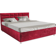 Кровать Mebel Ars Нью-Йорк 160 см (бархат красный STAR VELVET 3 DARK RED)