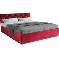 Кровать Mebel Ars Классик 140 см (бархат красный STAR VELVET 3 DARK RED)