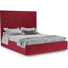 Кровать Mebel Ars Мишель 140 см (бархат красный STAR VELVET 3 DARK RED)