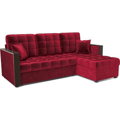 Угловой диван Mebel Ars Техас (бархат красный STAR VELVET 3 DARK RED)