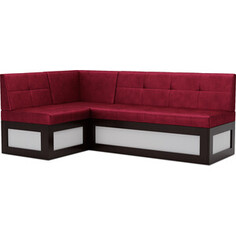 Кухонный диван Mebel Ars Нотис левый угол (бархат красный STAR VELVET 3 DARK RED) 187х82х112 см