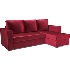 Угловой диван Mebel Ars Рим (бархат красный STAR VELVET 3 DARK RED)