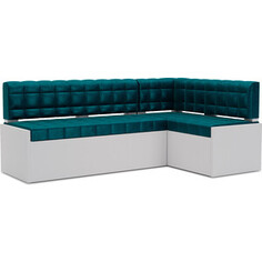 Кухонный диван Mebel Ars Ганновер правый угол (бархат сине-зеленый STAR VELVET 43 BLACK GREEN) 208х82х133 см
