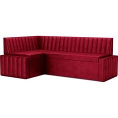 Кухонный диван Mebel Ars Вермут левый угол (бархат красный STAR VELVET 3 DARK RED) 193х82х113 см