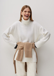 Свитер объемный с высоким воротом NICEONE [Молочный, M]