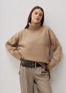 Свитер объемный с высоким воротом NICEONE [Бежевый, S]