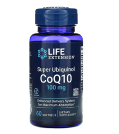 CoQ10 Super Ubiquinol с улучшенной поддержкой митохондрий 100 мг 60 капсул Life Extension