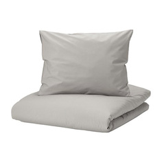 Комплект постельного белья Ikea Strandtall, 2 предмета, серый/темно-серый