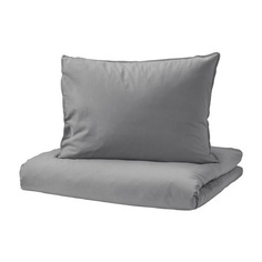 Комплект постельного белья Ikea Angslilja, 2 предмета, серый