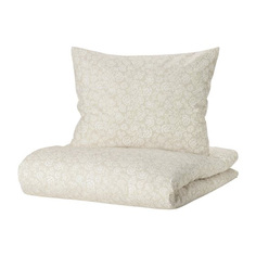 Комплект постельного белья Ikea Trindstarr, бежевый/белый