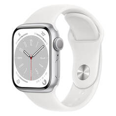 Умные часы Apple Watch Series 8 (GPS), 41мм, Silver Aluminum Case/White Sport Band - R