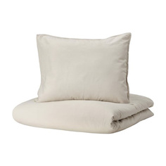 Комплект постельного белья Ikea Angslilja, 2 предмета, 140x200/80x80, светлый серо-бежевый