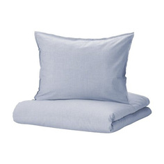 Комплект постельного белья Ikea Bergpalm, синий, 2 предмета, 140x200/80x80, в полоску